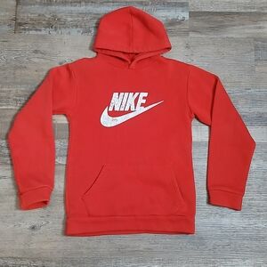 Nike Big Kids' Sportswear Club Fleece‎ Pullover Hoodie-Red/White
